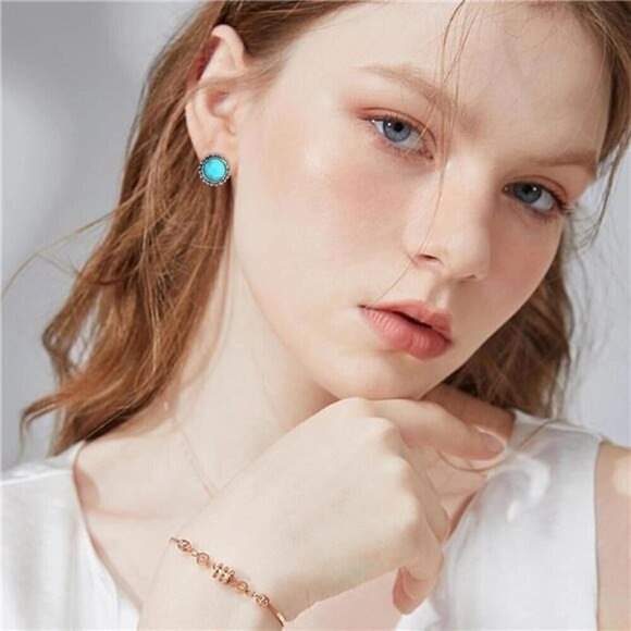 Bohemian Turquoise Jewelry Set – 13-Piece Silver Collection- Western Jewelry - Picture 6 of 7